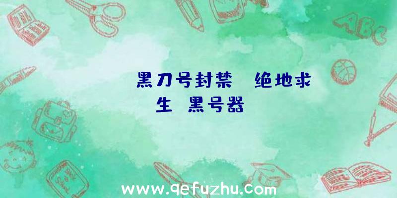 「pubg黑刀号封禁」|绝地求生